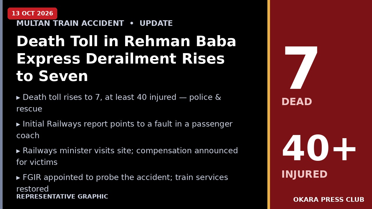 Rehman Baba Express derailment death toll update