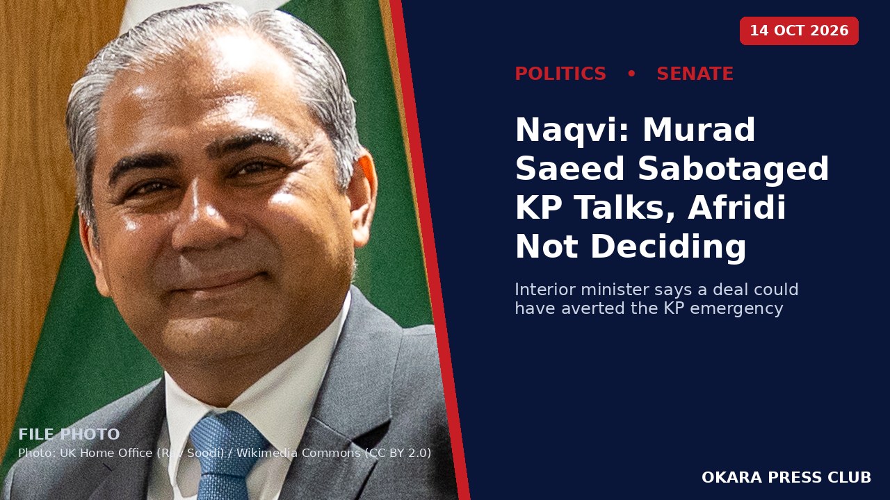 Naqvi: Murad Saeed Sabotaged KP Talks, Afridi Not Deciding